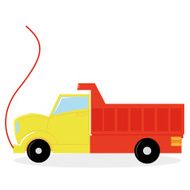 Cartoon Truck Toy Isolated On White Background