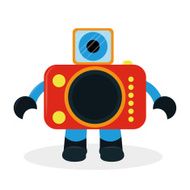 Camera Character Isolated On White Background