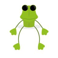 Cartoon Green Frog Isolated On White Background