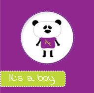 Baby shower card with panda It&#039;s a boy