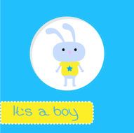 Baby shower card with bunny It&#039;s a boy