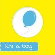 Baby shower card with blue balloon It&#039;s a boy