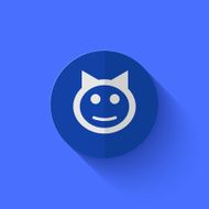 Vector modern flat blue circle icon N7