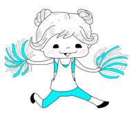 Cartoon Cheerleader N19