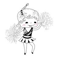 Cartoon Cheerleader N21
