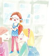 watercolor painting gossip girls