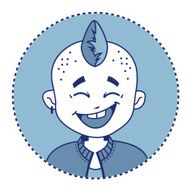Character smiling punk with mohawk