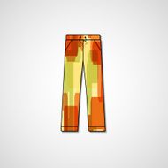 Abstract illustration on pants N61