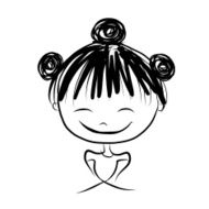 Cute Girl Smiling Sketch For Your Design N14