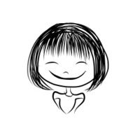 Cute Girl Smiling Sketch For Your Design N15