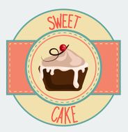 Vintage cupcake poster design N3