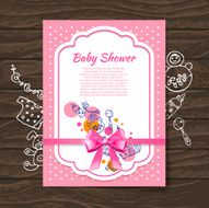 Sweet baby shower invitation with doodle toys