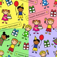 Cartoon seamless pattern with birthday party