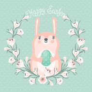 Happy Easter card with cute bunny