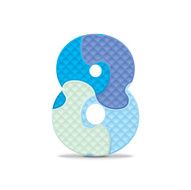 Vector number 8 written with alphabet puzzle