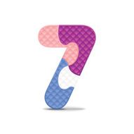 Vector number 7 written with alphabet puzzle