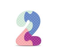 Vector number 2 written with alphabet puzzle