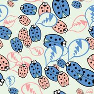 Seamless texture ladybugs in love