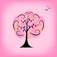Colorful Vector Tree Background Card Template