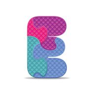 Vector letter E written with alphabet puzzle