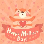 Greeting card for mom with cute kitten N2