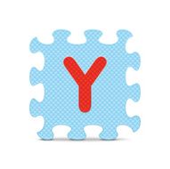 Vector letter &quot;Y&quot; written with alphabet puzzle