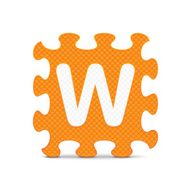 Vector letter &quot;W&quot; written with alphabet puzzle