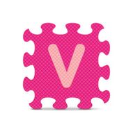 Vector letter &quot;V&quot; written with alphabet puzzle