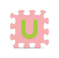 Vector letter &quot;U&quot; written with alphabet puzzle