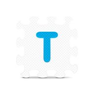 Vector letter &quot;T&quot; written with alphabet puzzle