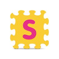 Vector letter &quot;S&quot; written with alphabet puzzle