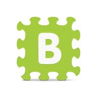 Vector letter &quot;B&quot; written with alphabet puzzle