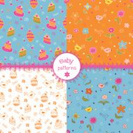 Set of doodle baby patterns