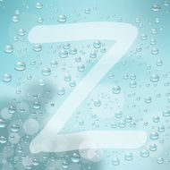 Letter and water drop
