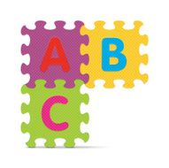 Vector &quot;ABC&quot; written with alphabet puzzle