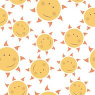 childish seamless vector pattern with suns