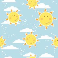 childish seamless vector pattern with suns N2