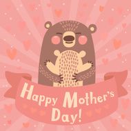 Greeting card for mom with cute bear N3