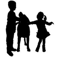 Vector silhouette of a children N14