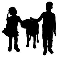 Vector silhouette of a children N15