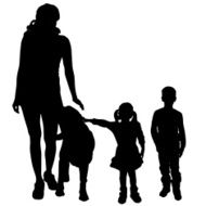 Vector silhouette of a family N75