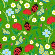 Seamless Flora Fauna Pattern