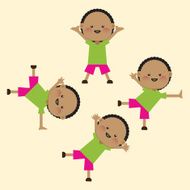 cartoon happy kids playing