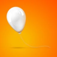 White balloon isolated on orange