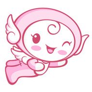 Cherub Mascot flying to the sky Angel Character Design Series