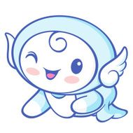 The Cherub Mascot is crawling around the room