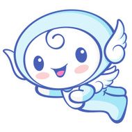 Cherub Mascot flying to the sky Angel Character Design Series N2
