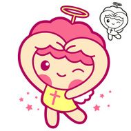 Cherub gesture of love in To the right toward