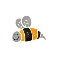 child&#039;s drawing of a happy bee