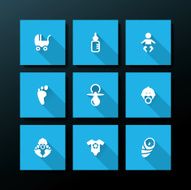 Vector flat baby icon set N2